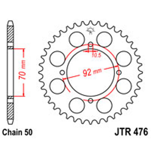 JT JT Rear Sprockets R/W 476-45T KAW